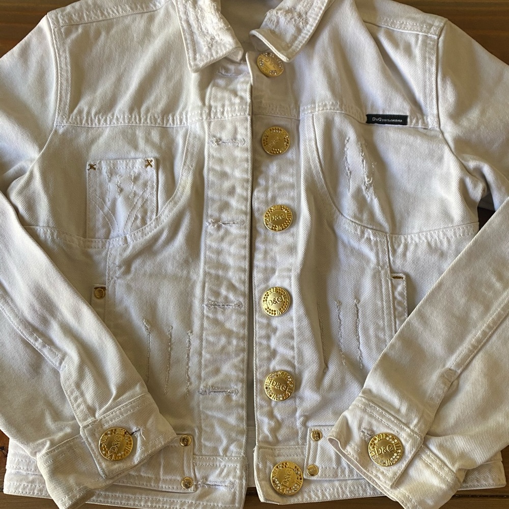Vintage! Dolce and Gabbana white denim jacket